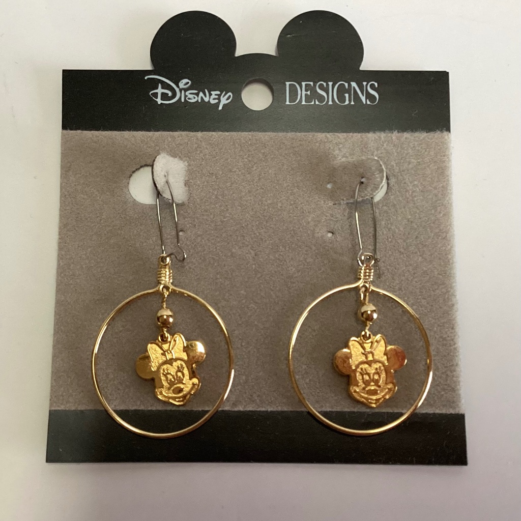 Vintage Disney Designs Minnie Hoop Dangle Earrings. New